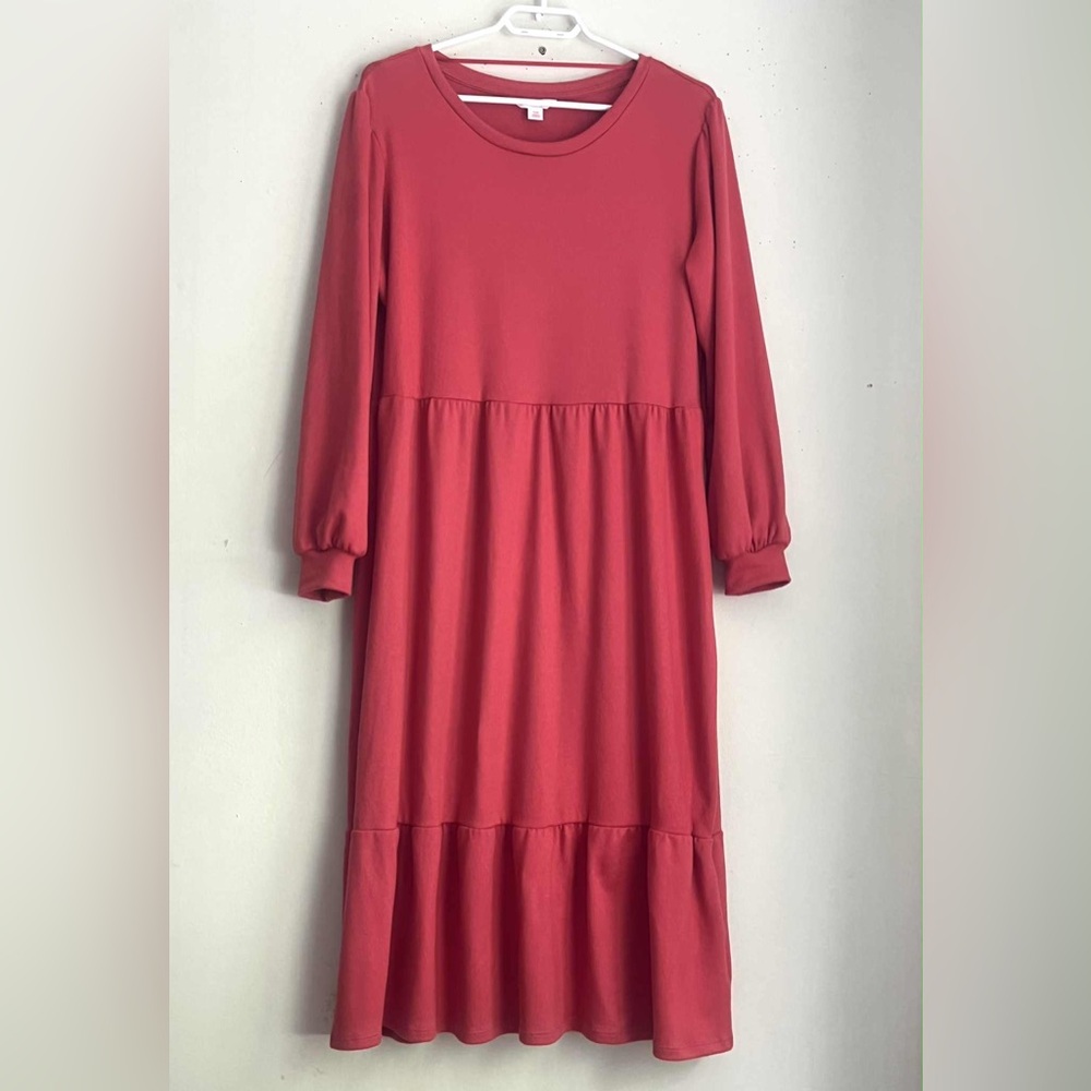 Joe Fresh x Jillian Harris Coral Long Sleeve Dress